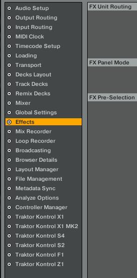 Customizing TRAKTOR KONTROL S2 The Preferences Window The list of available pages at the left of the Preferences window. 1.