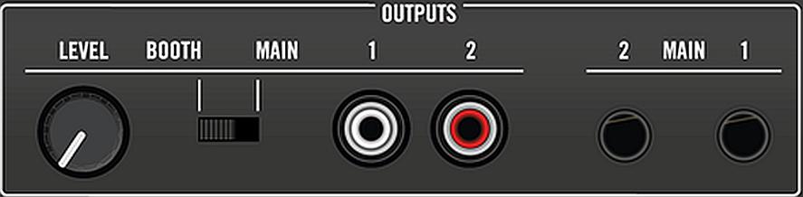Hardware Overview The Rear Panel 6.2.1 MIC Section GAIN knob: Adjusts the gain of your microphone. MIC socket: Microphone input (jack 1/4") 6.2.2 OUTPUTS Section The OUTPUTS section holds sockets for the main outputs of your TRAKTOR KONTROL S2 controller.