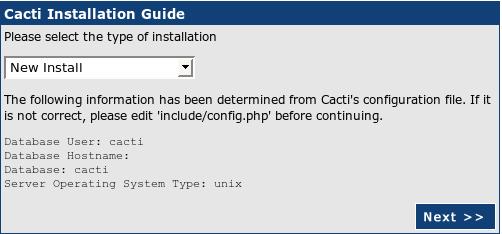 Cacti: Installation - Web Choose