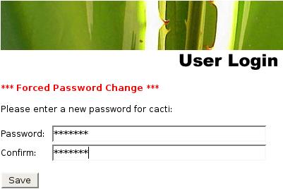 Cacti: Change Default Password Now you must change the admin