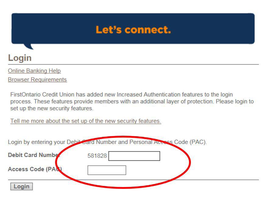 LOGIN: To start, sign into your online banking.