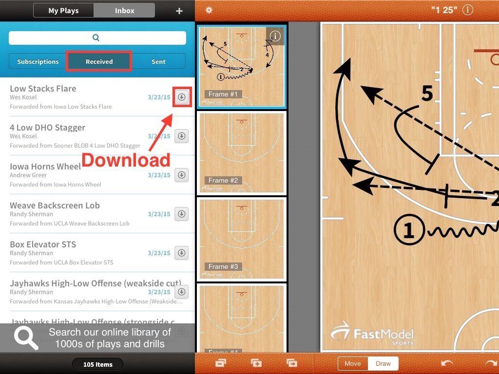 FastTrade Inbox Any plays or drills that you receive from other FastDraw users, download from the FastModel Play Library website, or download from the PlayBank will be available to import from the