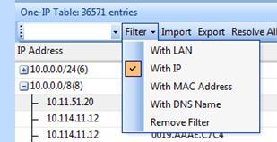 Open the One-IP Table In the ribbon menu under L2 Topology, open One-IP Table. 2.