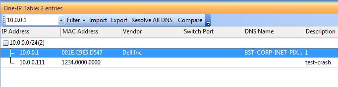 Alternatively, highlight an entry or multiple entries, right click the selection and choose Resolve DNS.