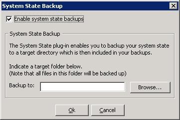 System State (using NTBackup) for operating systems prior to Windows 2008 The Attix5 Pro System State plug-in enables you to back up a collection of system-specific components as a unit to a target