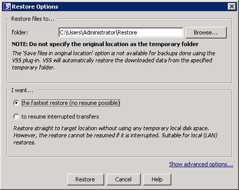 Tip: If selecting the Microsoft Exchange Writer, you have the option to bypass the database integrity check.