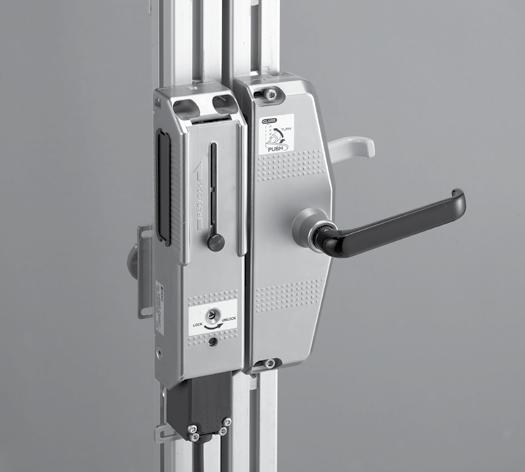 HS5B/HS5E Door Handle Key features: Easy and secure operation Rattling doors can be locked smoothly and securely. A door can be locked with an actuator by pushing and turning the handle.