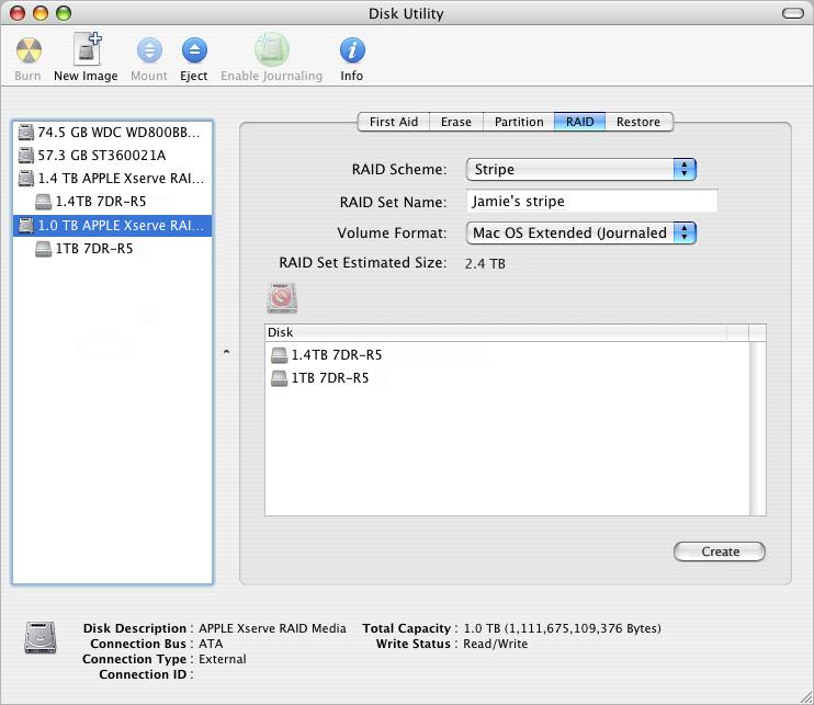 To add software RAID to two or more arrays: 1 Open Disk Utility on the host system and click the RAID tab.