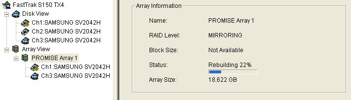 During the Rebuild process, the array will be available for use but it may run noticeably slower.