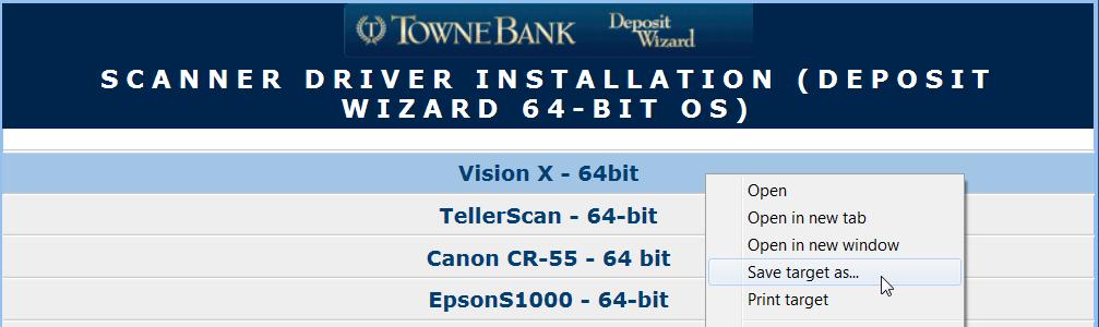 4.1 Right click VisionX for 32 bit operating system (not featured) 2.4.2 Right Click Vision 64bit for 64 bit operating system (64-bit options featured below) 2.