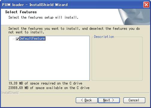 5 Select the folder you want to install in, then click [Next]. (1) Although you can change the folder you want to install in by clicking [Change], we recommended to install as the initial setting is.