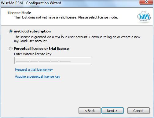 msi file, from various sources, for example via the Deploy Tab in a WiseMo mycloud account (trial or paid) or via a download link from the email supplied to you after a purchase or after requesting a