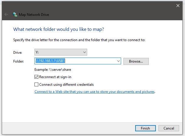 Then you can map network drive by \\GWN700_IP\Share_Name on Windows, or use a samba client on