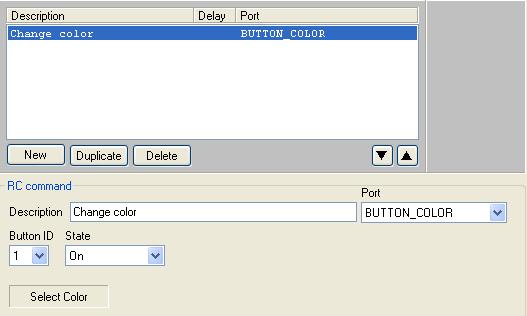 Creating a Macro 5.2.7 Setting the Button State and Color To write a Button Color command on an RC button, do the following: 1. Select the BUTTON_COLOR Port. 2.