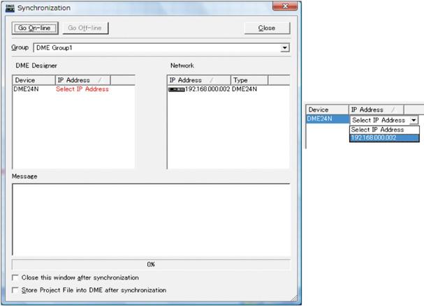 Basic Setup 5-4 When the Synchronization window is displayed, the text Select IP Address will be displayed in red.