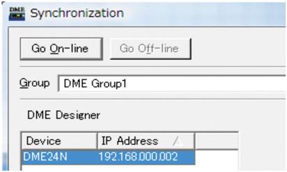n If the correct IP address is not displayed, check that the DME unit is properly connected to the computer.