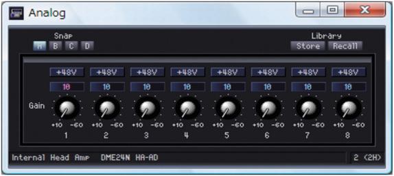 By default, the gain is set to +10 dbu (i.e., the lowest possible gain). 6-2 Adjust the sensitivity to the correct level for the connected audio equipment.