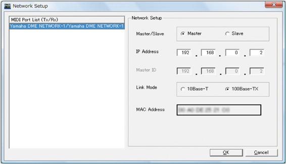 Advanced Setup 5 Make sure that the Network Setup dialog box settings are made as shown below, the click the [OK] button.