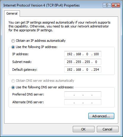 Advanced Setup Computer Network Settings The computer s IP address and TCP/IP filtering must be set up to allow network communication with the DME device(s).