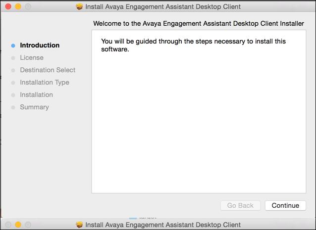 Deployment Installing the Engagement Assistant Desktop Client for Mac Procedure 1. Login to the Engagement Assistant web interface. 2. Click Downloads. 3.