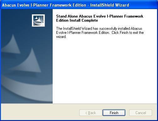 The standalone installation of the I Planner Framework Edition is now complete.