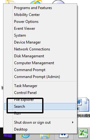 WINDOWS 8.1 FOUNDATION FOR BUSINESS USERS PAGE 130 The search pane will be displayed down the right side of your screen.
