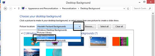 WINDOWS 8.1 FOUNDATION FOR BUSINESS USERS PAGE 27 The dialog box will then change to display a range of colors, rather than pictures. Click on a color to select a color.