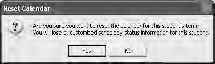 Resetting the Student Calendar Follow the steps below to reset the student calendar back to its original settings: Click any day in the calendar. Click Reset.