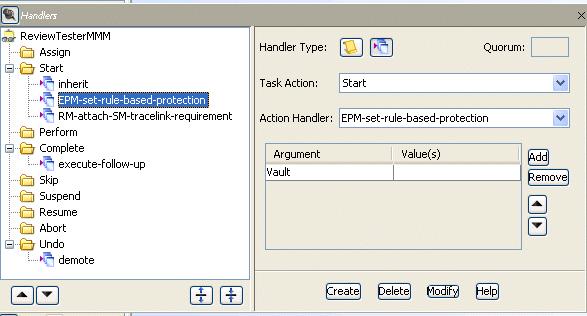 Tips for using the Workflow Designer user interface 2. Select the handlers you want to add and type the arguments and values for each one. 3. Copy the task and paste it back in the process template.