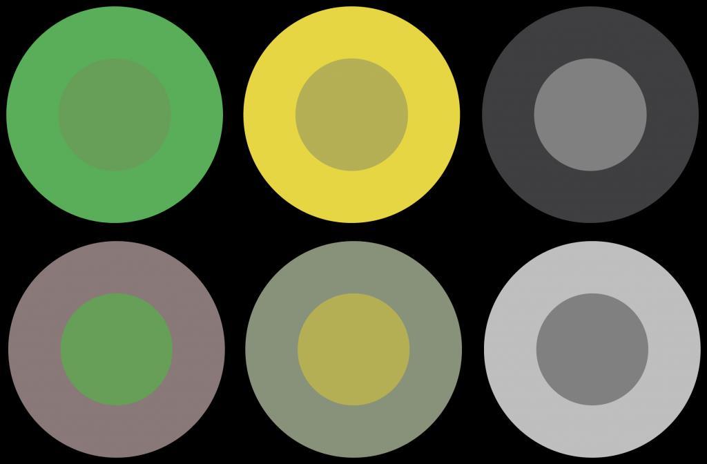 Color is a huge issue The centers of the circles are all the same color.