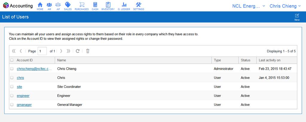 Manage Users Setting Up Users All users access rights are managed in this module. This module is only accessible for business owner or administrator for the business.