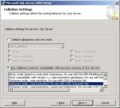 Figure 15: Collation settings 32. Click Next in the Error and send Report Settings window. The Ready to Install window appears. 33.
