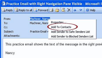 MCSD OWA Tutorial Email Page 9 of 9 Another window will open to fill in additional information about the contact Select the save and close