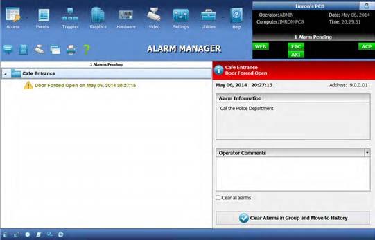 Device/System Alarm Group Folder The Alarm Manager will create a folder for each device or system event that generated the alarm.