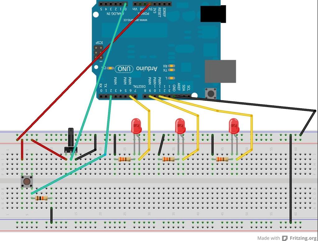 Essentially: i. Wire up LEDs to digital pins 6, 9 and 11 on the Arduino (in this case we are using the Uno other boards should be fine as well).