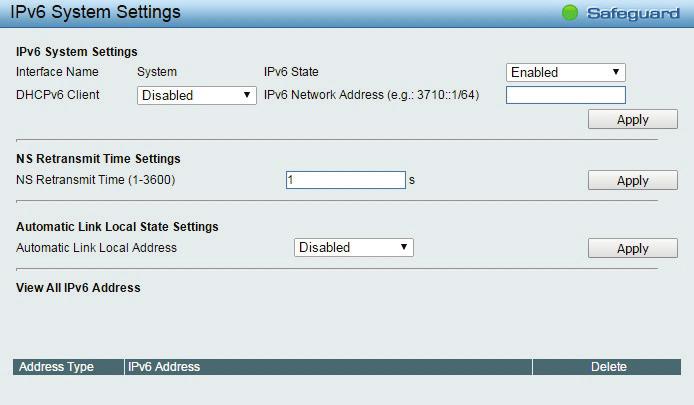 When using static mode, the IP Address, Subnet Mask and Gateway can be manually configured.