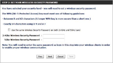 Step 2: This step will only be available if the user selected Manually assign a network key in the previous step.