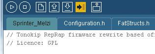 07 Upload the firmware update In the list of icons at the top of Arduino-0023, select Upload.