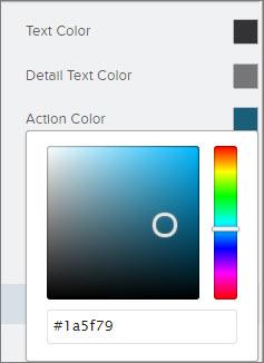 To modify a suggested color, click the color swatch and adjust the color by using the slider or by entering hex values. To brand your community: 1.