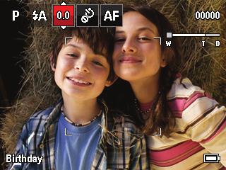 Understanding the picture-taking icons Taking pictures/videos Focus mode Self timer Exposure compensation Flash mode Capture mode Pictures/time remaining Zoom indicator Keyword tag Battery level