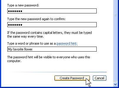 6. To choose pictures or create passwords for other accounts, return to step 3. 4.