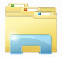 In Windows 7, the file library icon looks like a stack of manila folders and can be found on the left side of the task bar: Clicking this icon will bring up the file library box, which is where you