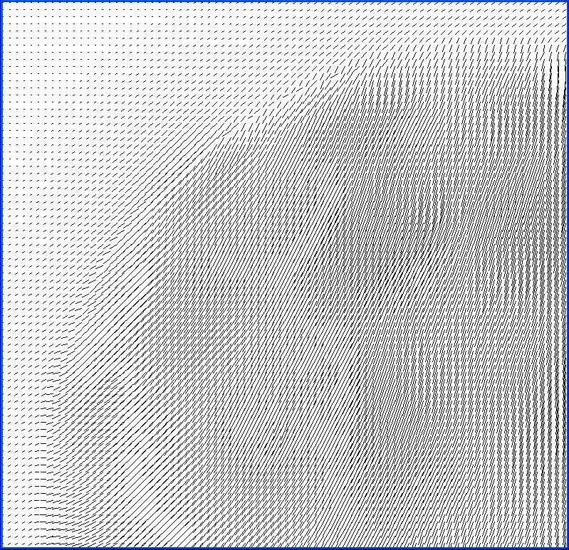 Optical flow field generated after 400 iterations in the Horn-Schunck algorithm 82 57 millisec. Remark. All tests were run on a PC with P4 procesor with 78 MB Memory.