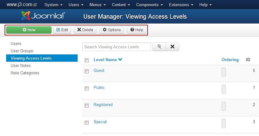 Viewing Access Levels Access levels: Is what a Joomla website owner uses to control which site visitors can view/access which objects on their website.