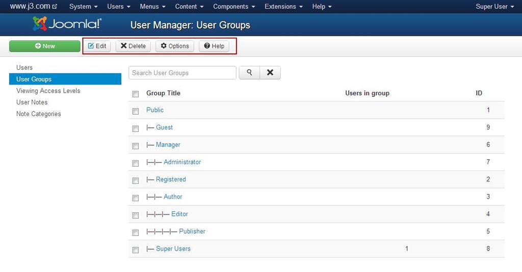 Diagram 5 Editing A Group Title: Click on a check box adjacent to a Group Title and Click
