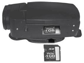 2) Installing the SD Memory Card IMPORTANT: You must use only a Class 4 SDHC Memory card or higher.