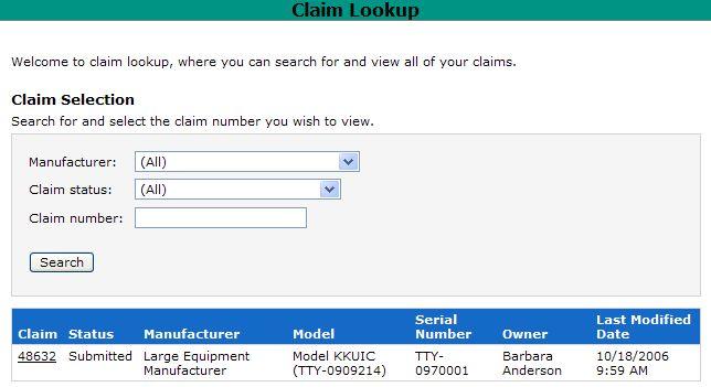 Reports and Tools Claim Lookup Claim Lookup enables users to search for any claim even though it has been removed from work flow.