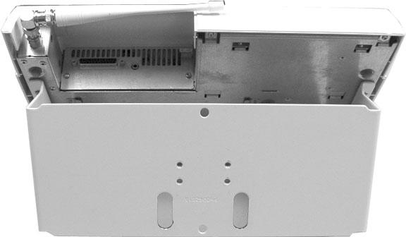 Mounting Base Station on 2'' Post 1. Fasten Mountiing Adapter to base station as described in step 1, page 1. 2. Remove Channel Slide from Mounting Adapter by unscrewing four (4) pan head machine screws (below left).