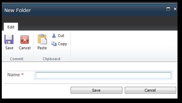 Click on Documents on the Ribbon and the New Folder icon on the task bar.