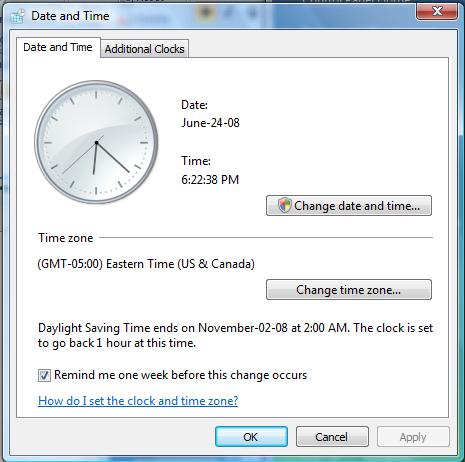 DISPLAY COMPUTER s DATE & TIME CONTROL PANEL > CLOCK LANGUAGE & REGION > SET